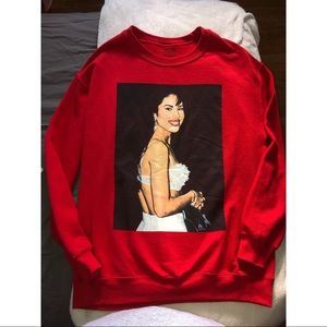 Tops | Selena Q Red Sweatshirt | Poshmark